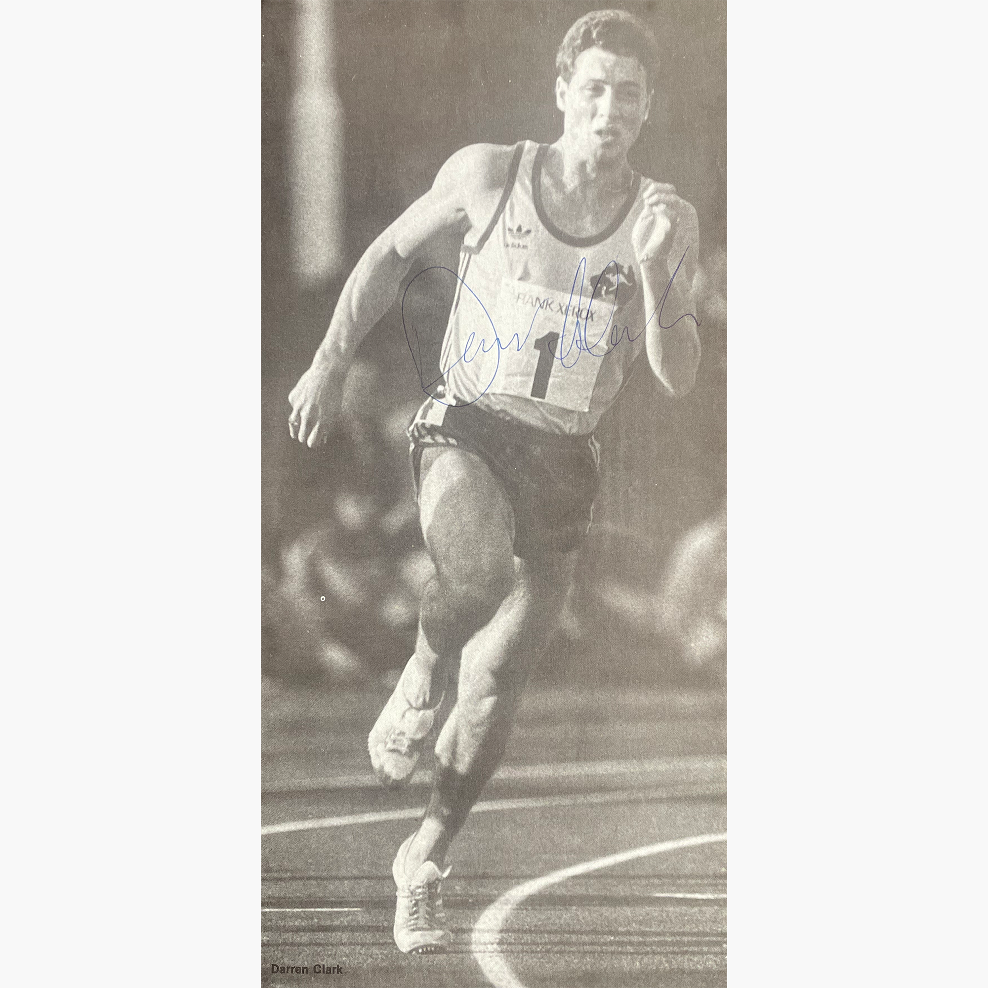 Darren Clarke– Signed 26cm x 12.5cm Black & White Action Magazine Picture