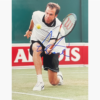 Greg Rusedski - Signed 25.5cm x 19.5cm Colour Action Press Photo