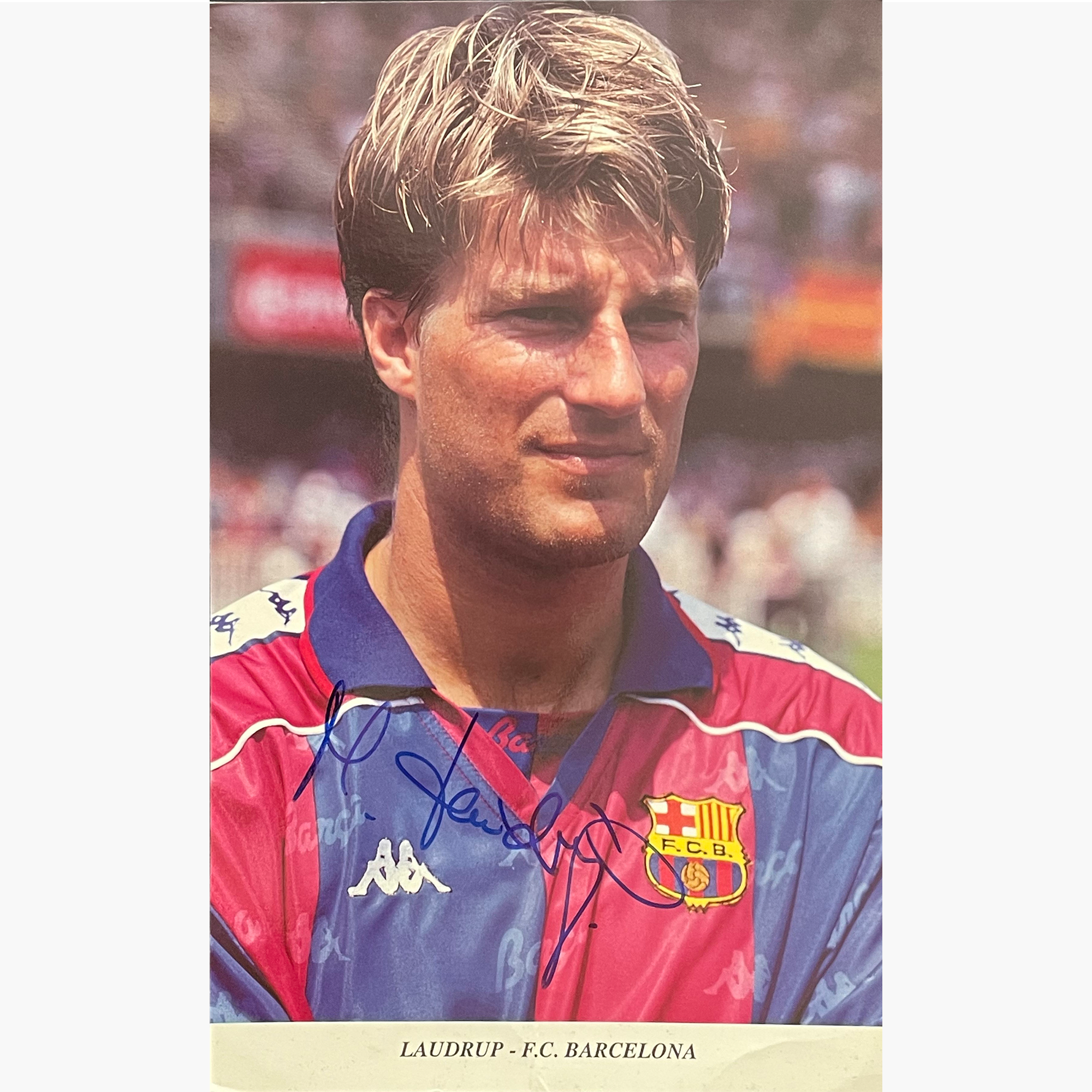Michael Laudrup – Signed 32.2cm x 20cm Official Barcelona Postcard