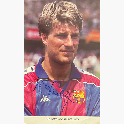 Michael Laudrup – Signed 32.2cm x 20cm Official Barcelona Postcard