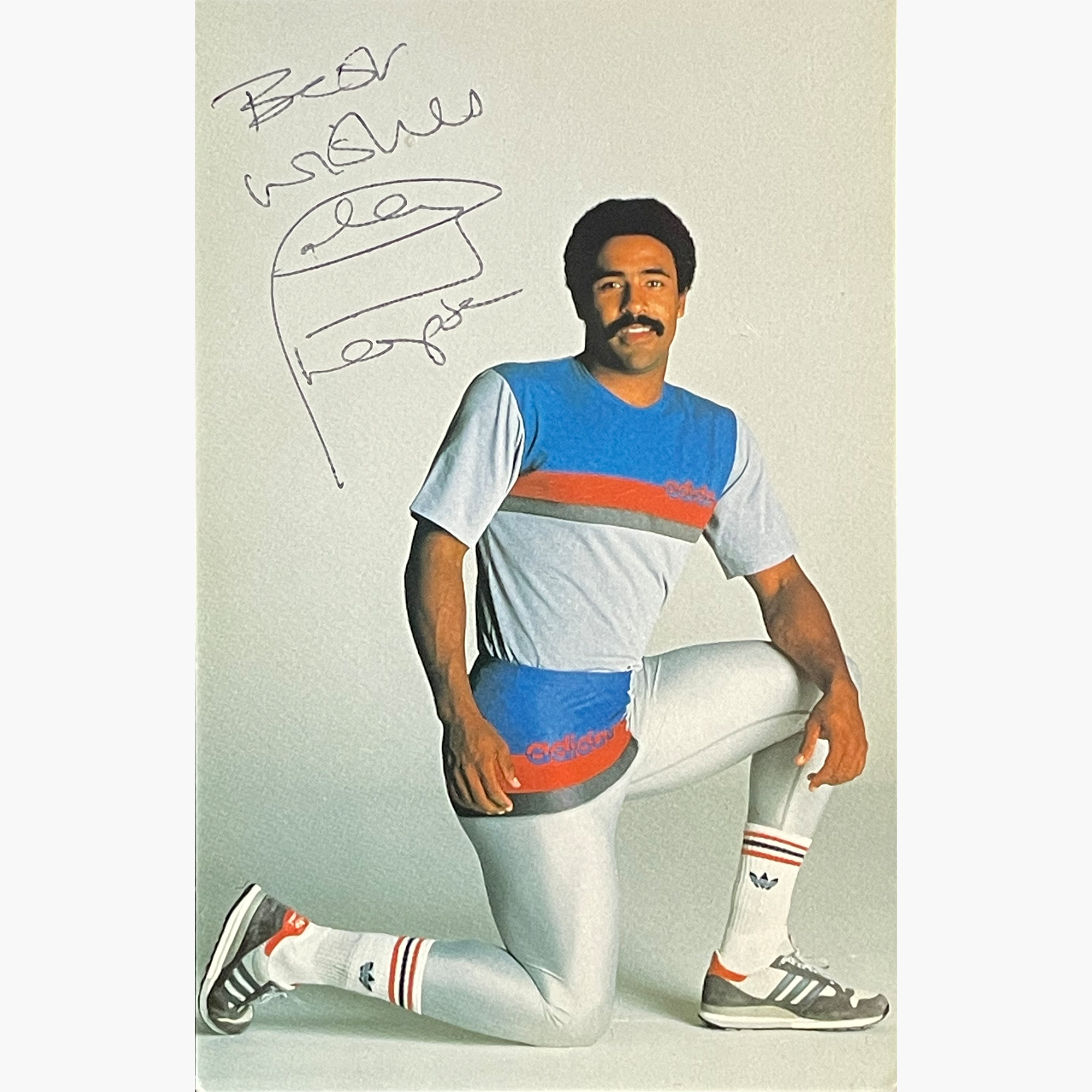 Daley Thompson – Signed 14cm x 9cm Official Adidas Sponsor Card