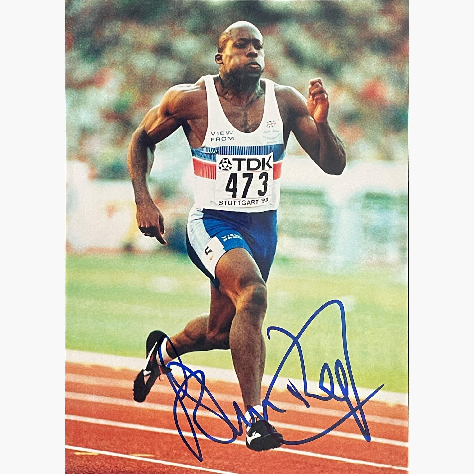 John Regis – Signed 21cm x 15cm Colour Action Photo