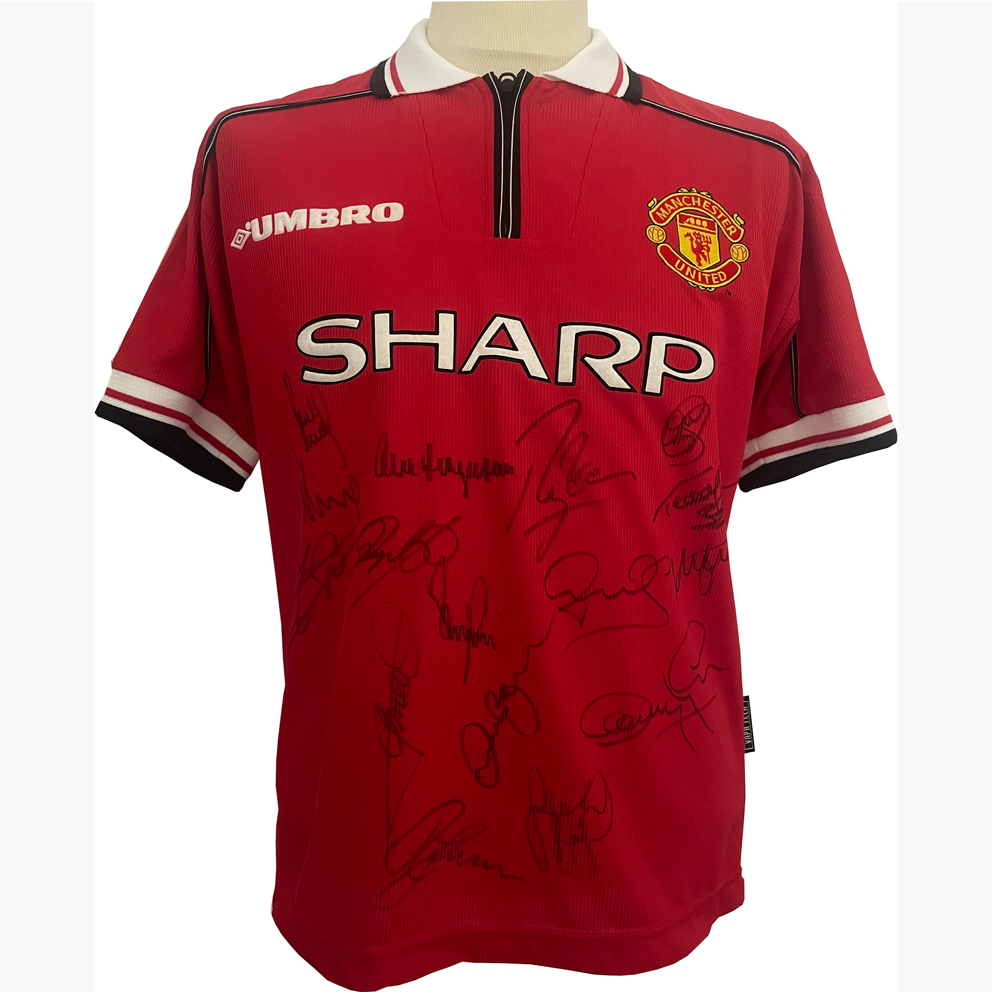 Manchester United 1999/2000 Squad Signed Shirt incl. Ferguson, Beckham, Solskjær