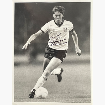 Chris Waddle – Signed 22cm x 17cm Black & White Action Press Photo