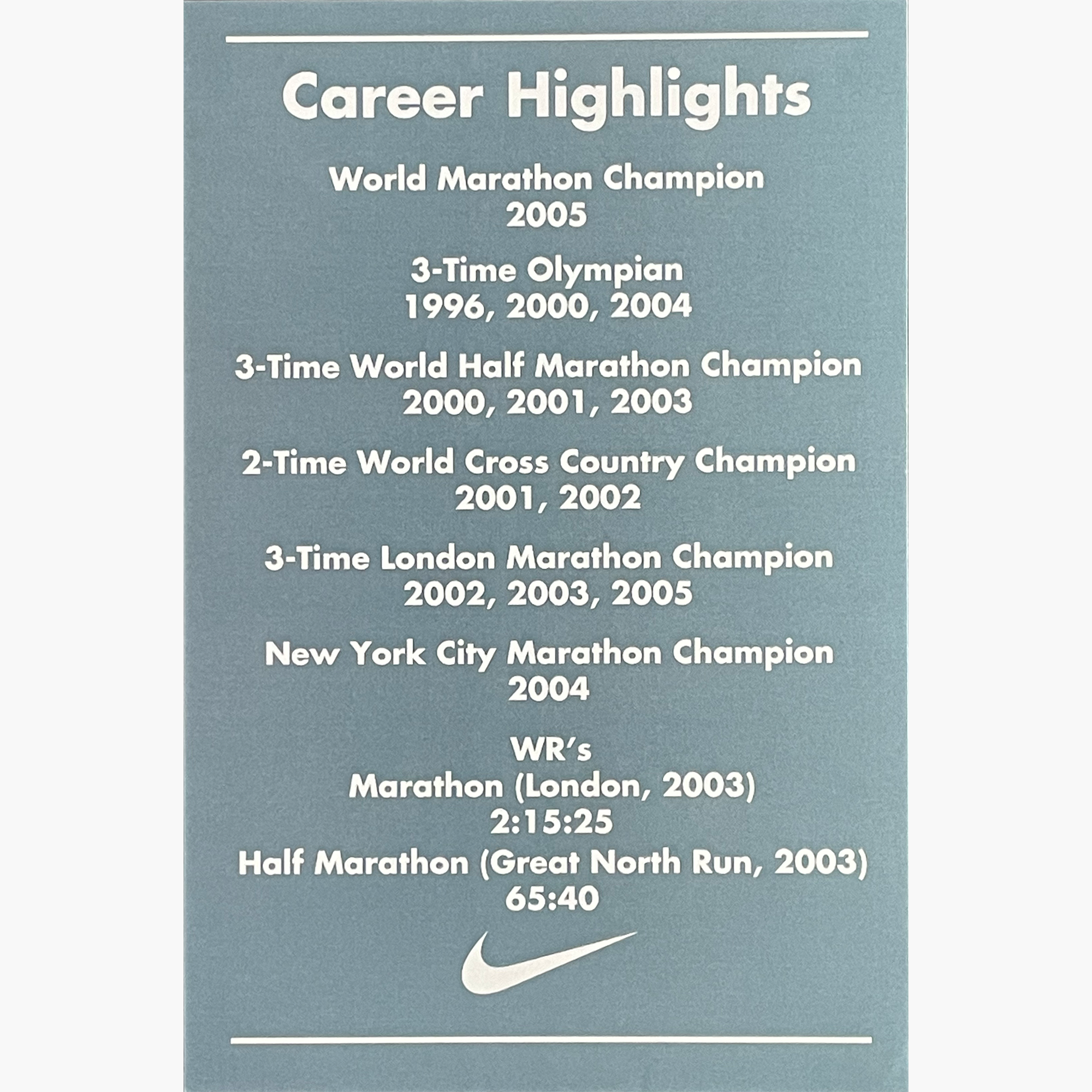 Paula Radcliffe – Signed 15.2cm x 10cm Official Nike Sponsor Card