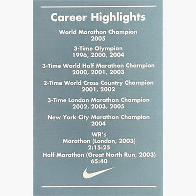 Paula Radcliffe – Signed 15.2cm x 10cm Official Nike Sponsor Card