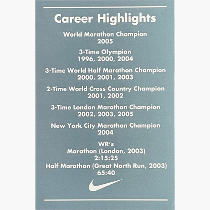 Paula Radcliffe – Signed 15.2cm x 10cm Official Nike Sponsor Card