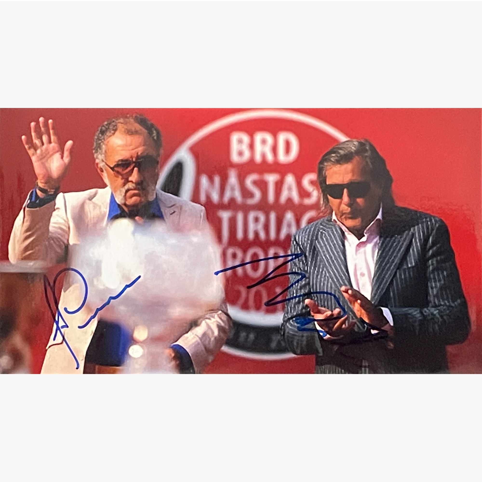 Ilie Nastase & Ion Tiriac - Signed 20cm x 11.2cm Colour Photo