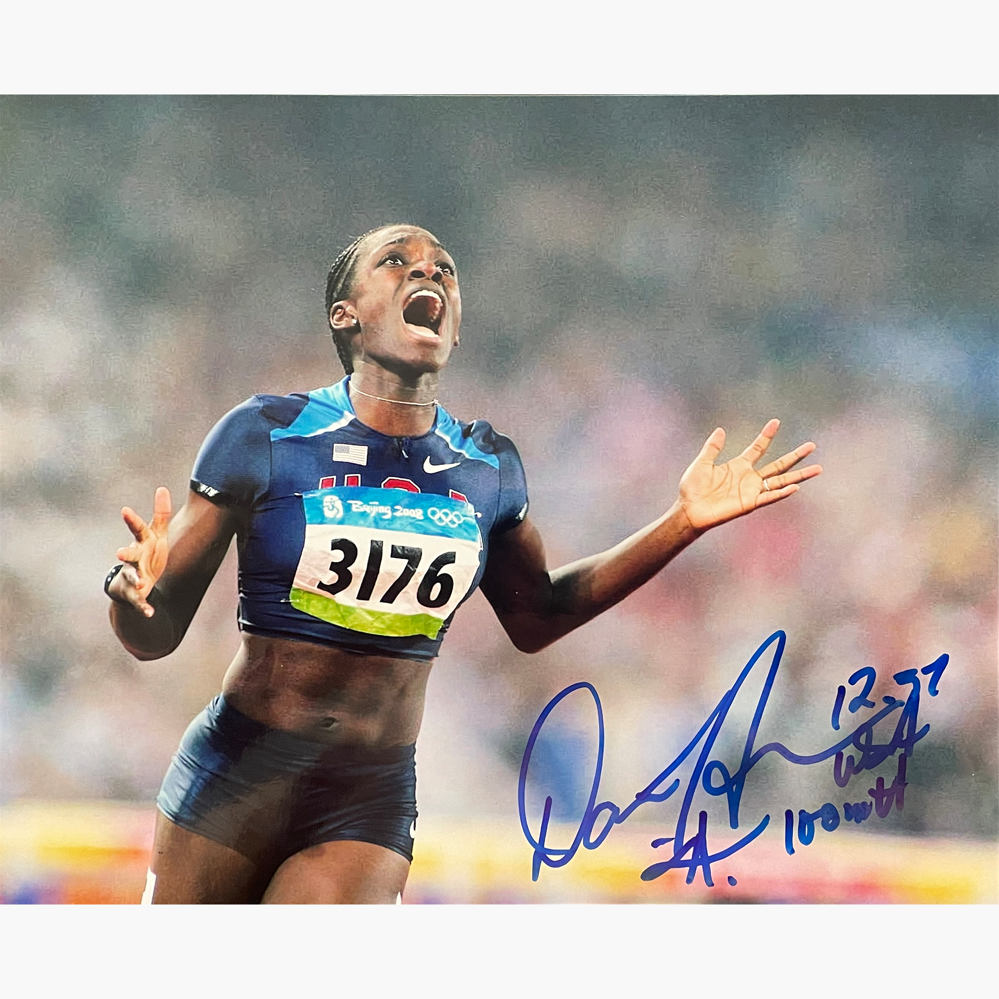 Dawn Harper – Signed 25cm x 20.2cm Colour Action Photo