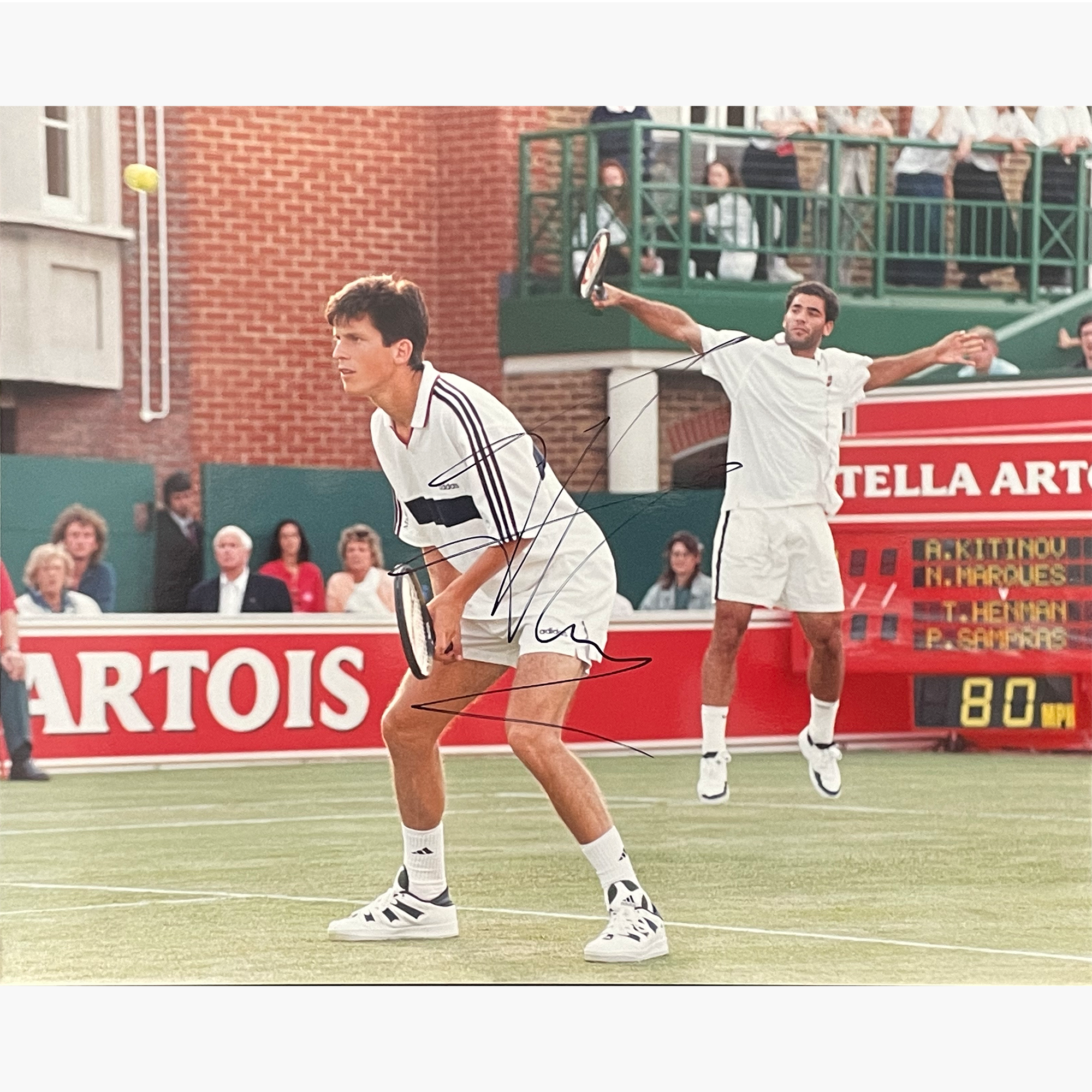 Tim Henman - Signed 25.5cm x 20.5cm Colour Action Press Photo