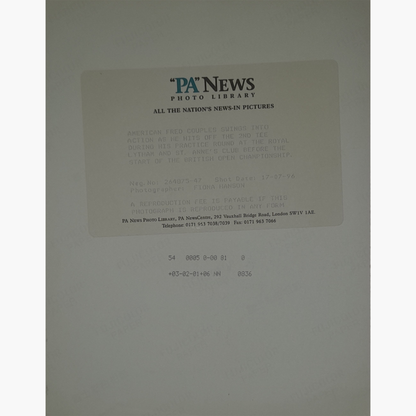 Fred Couples - Signed 25.5m x 19.2cm Colour Action Press Photo
