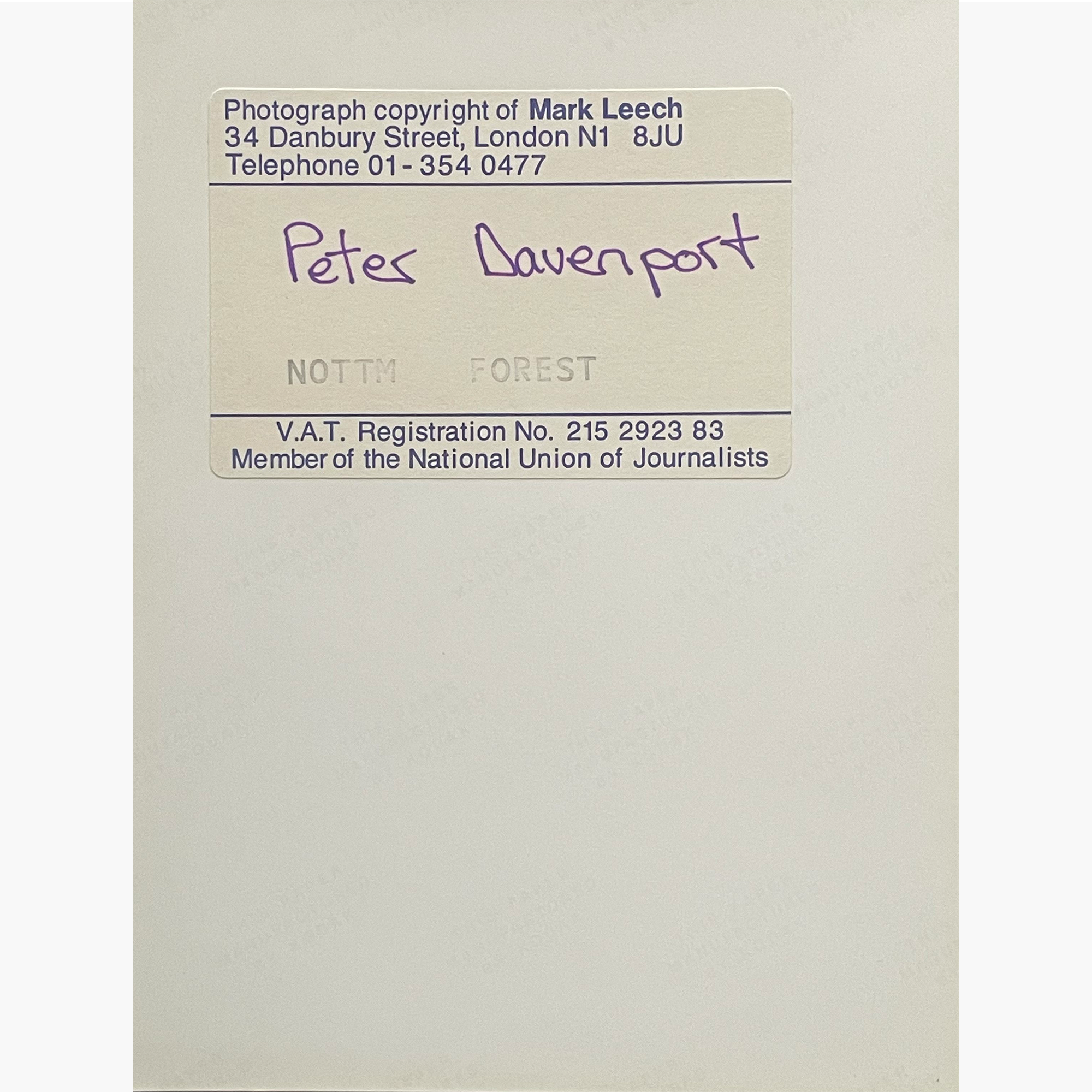 Peter Davenport – Signed 21.5cm x 16.5cm Black & White Action Press Photo