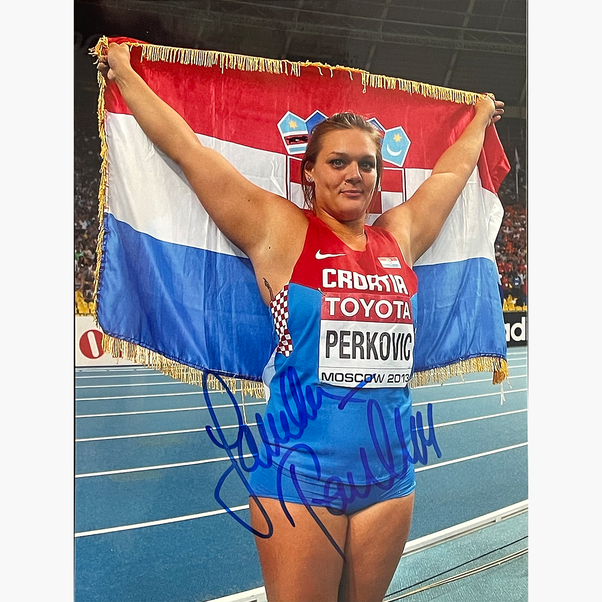 Sandra Perkovic – Signed 20cm x 15cm Colour Action Photo
