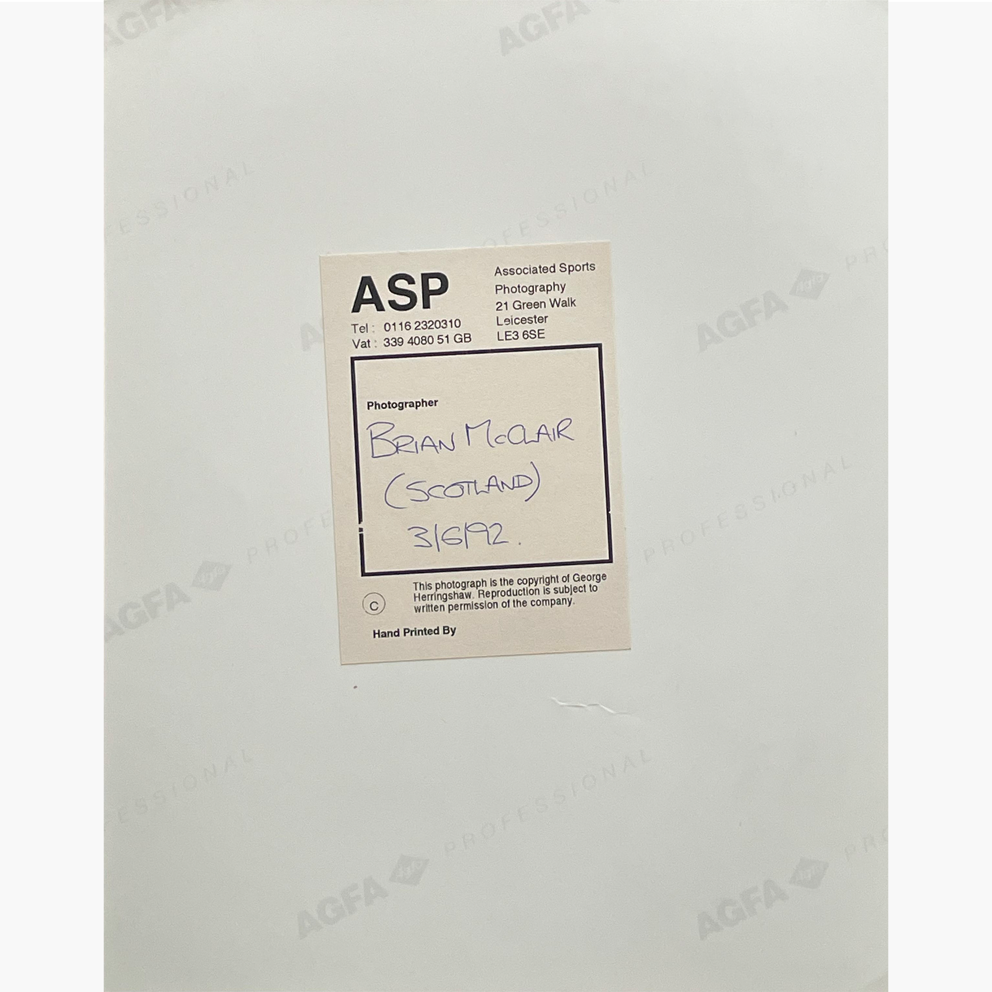 Brian McClair – Signed 25.5cm x 17.5cm Colour Action Press Photo