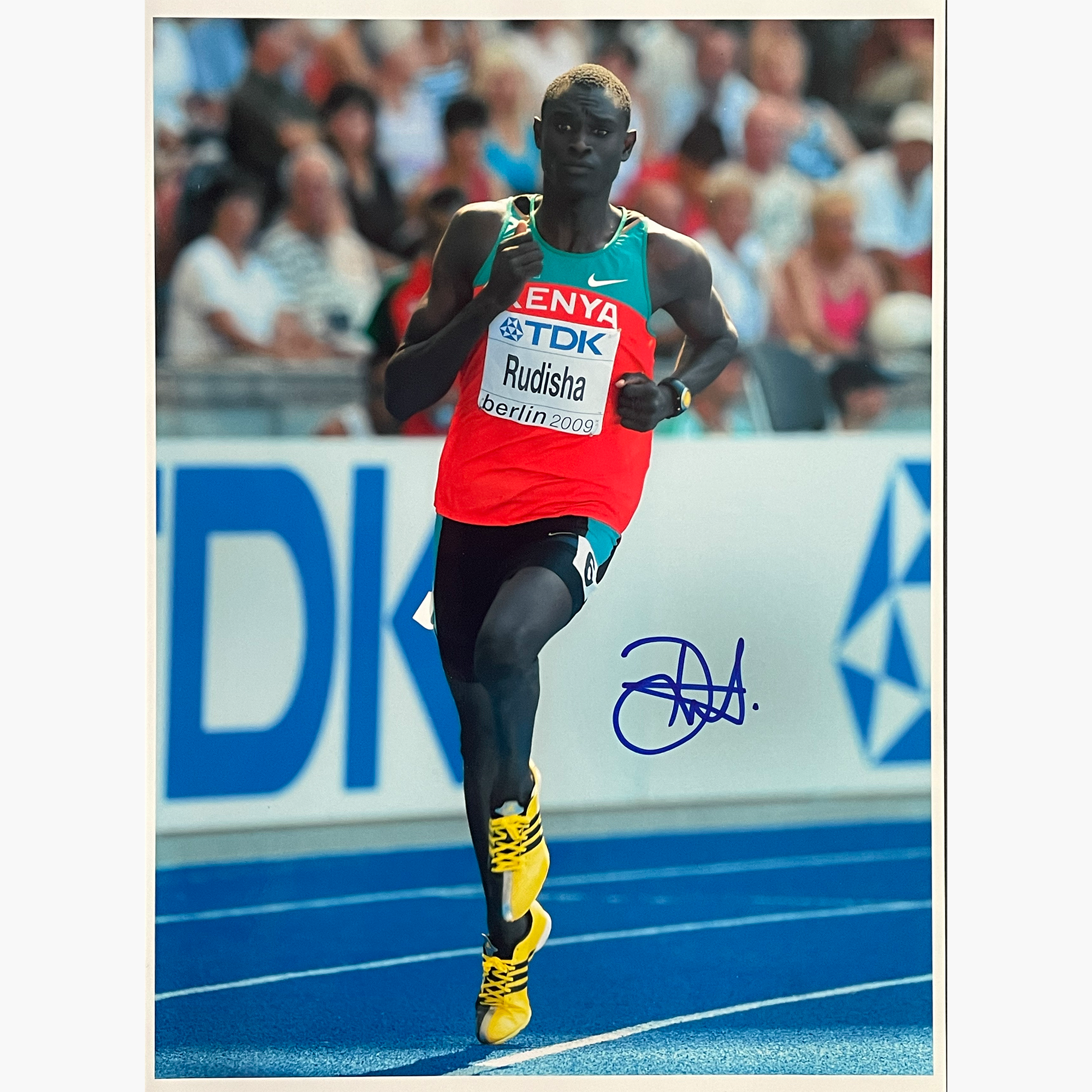 David Rudisha – Signed 28.5cm x 21cm Colour Action Photo