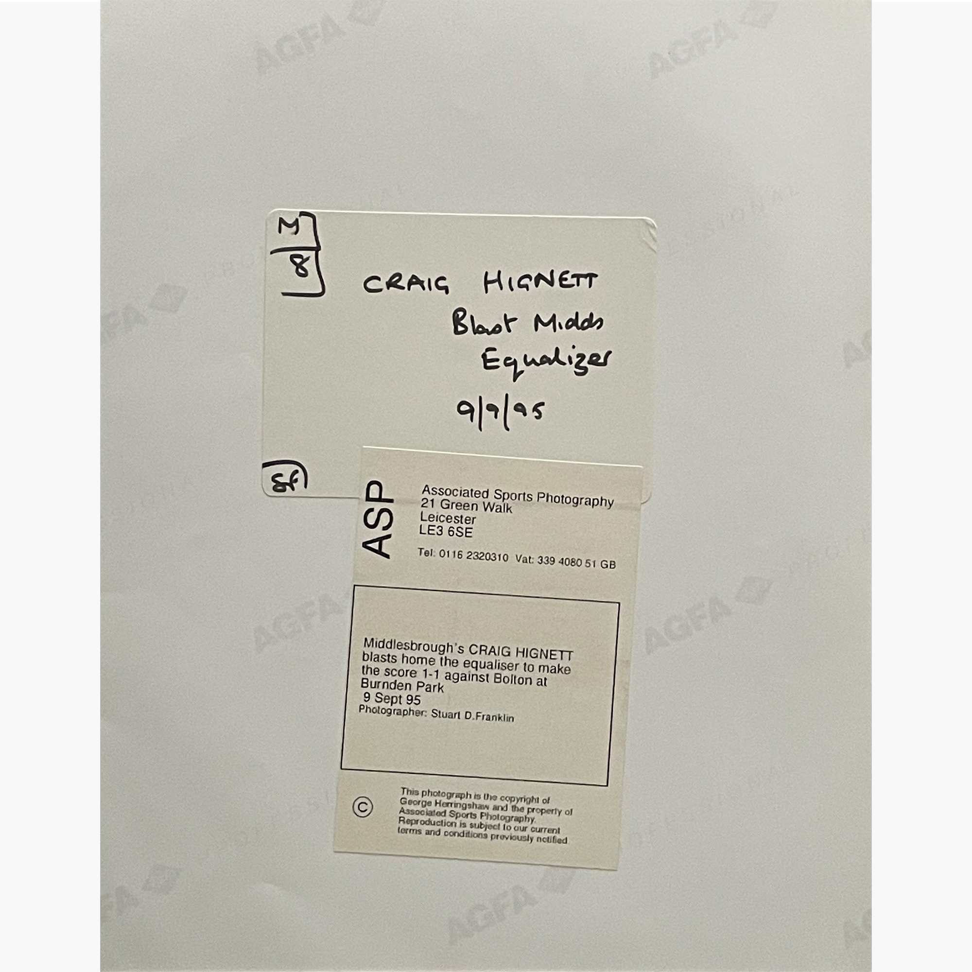 Craig Hignett – Signed 25cm x 18.5cm Colour Action Press Photo