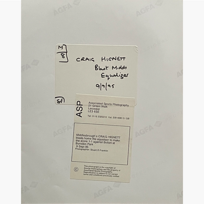 Craig Hignett – Signed 25cm x 18.5cm Colour Action Press Photo