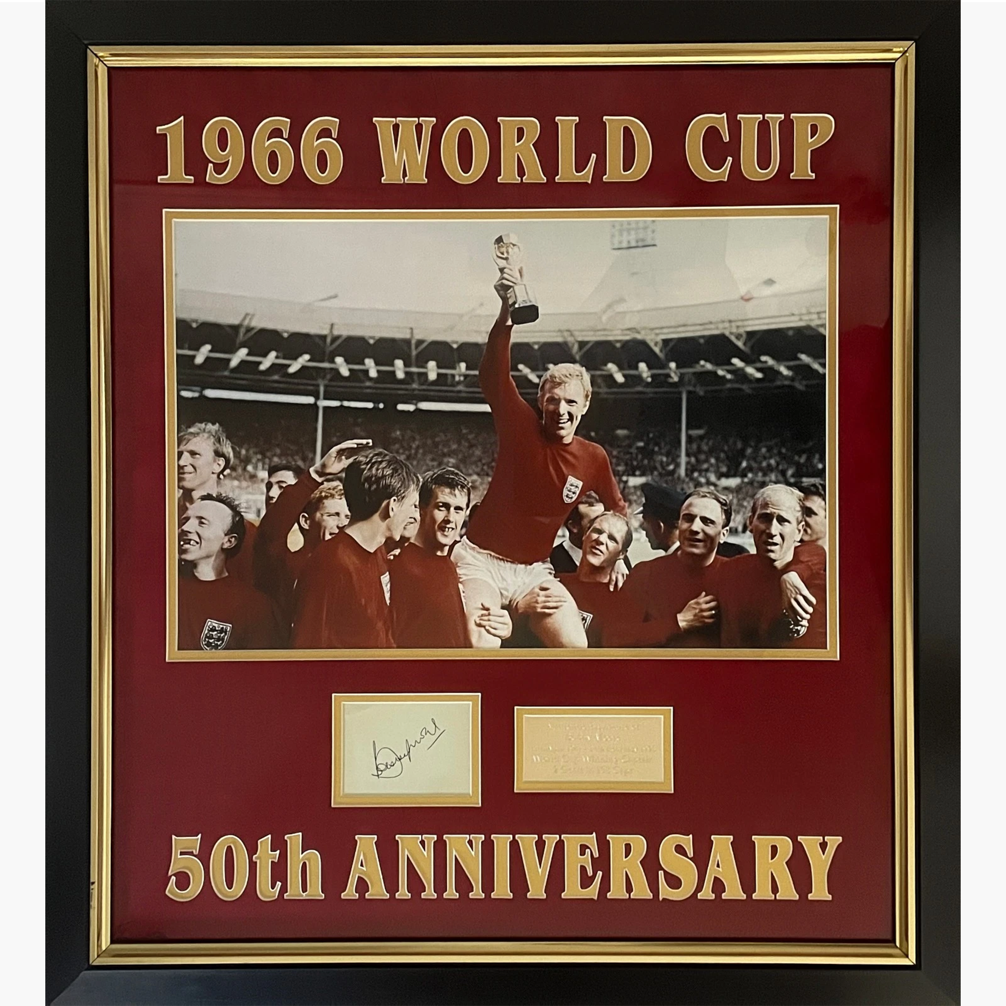 Bobby Moore – England 1966 World Cup Captain – Signed & Framed 50th Anniversary Display