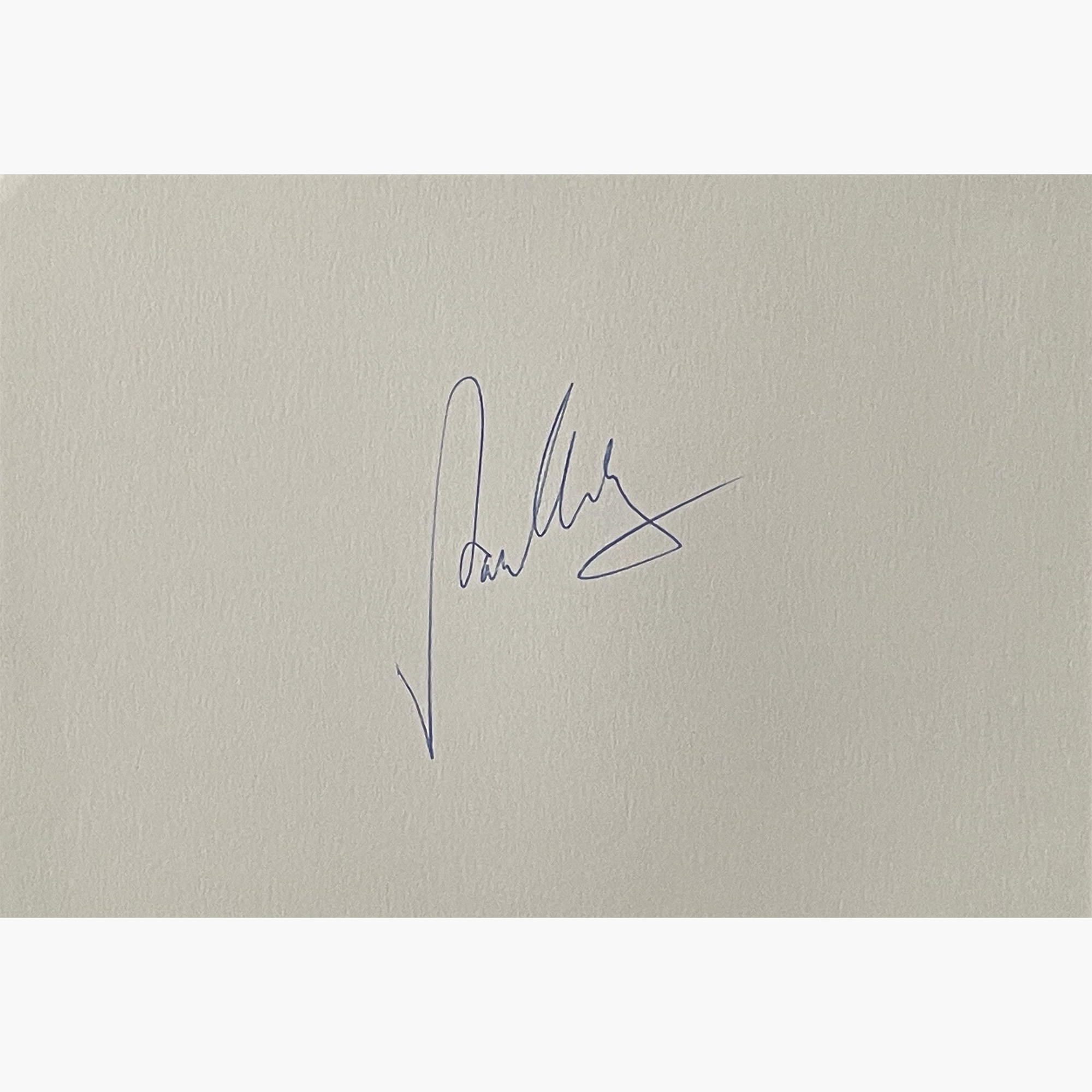 Paul Way – Signed 17.8cm x 13.2cm Plain White Page