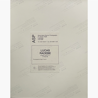 Lucas Radebe – Signed 25.5cm x 18cm Colour Action Press Photo