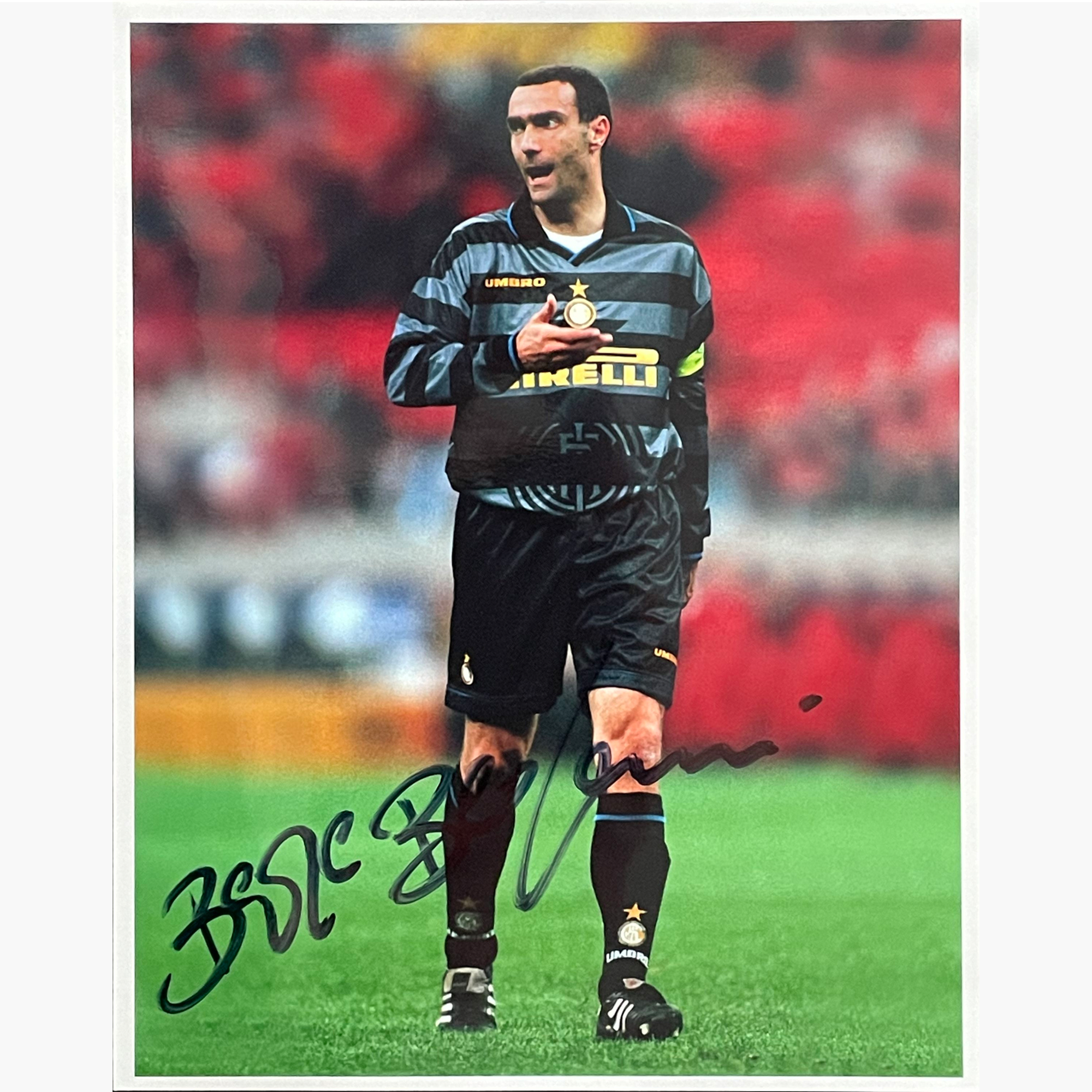 Giusepe Bergomi – Signed 25.5cm x 20cm Colour Action Photo
