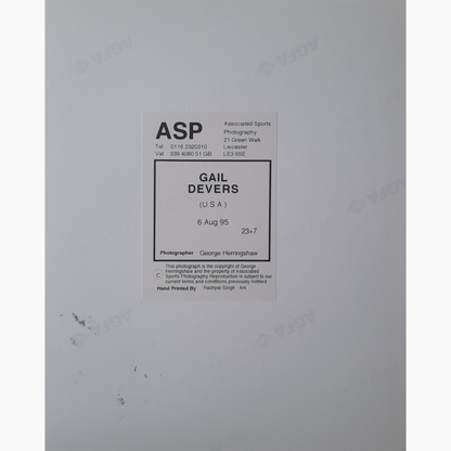 Gail Devers – Signed 25.3cm x 20.2cm Colour Action Press Photo