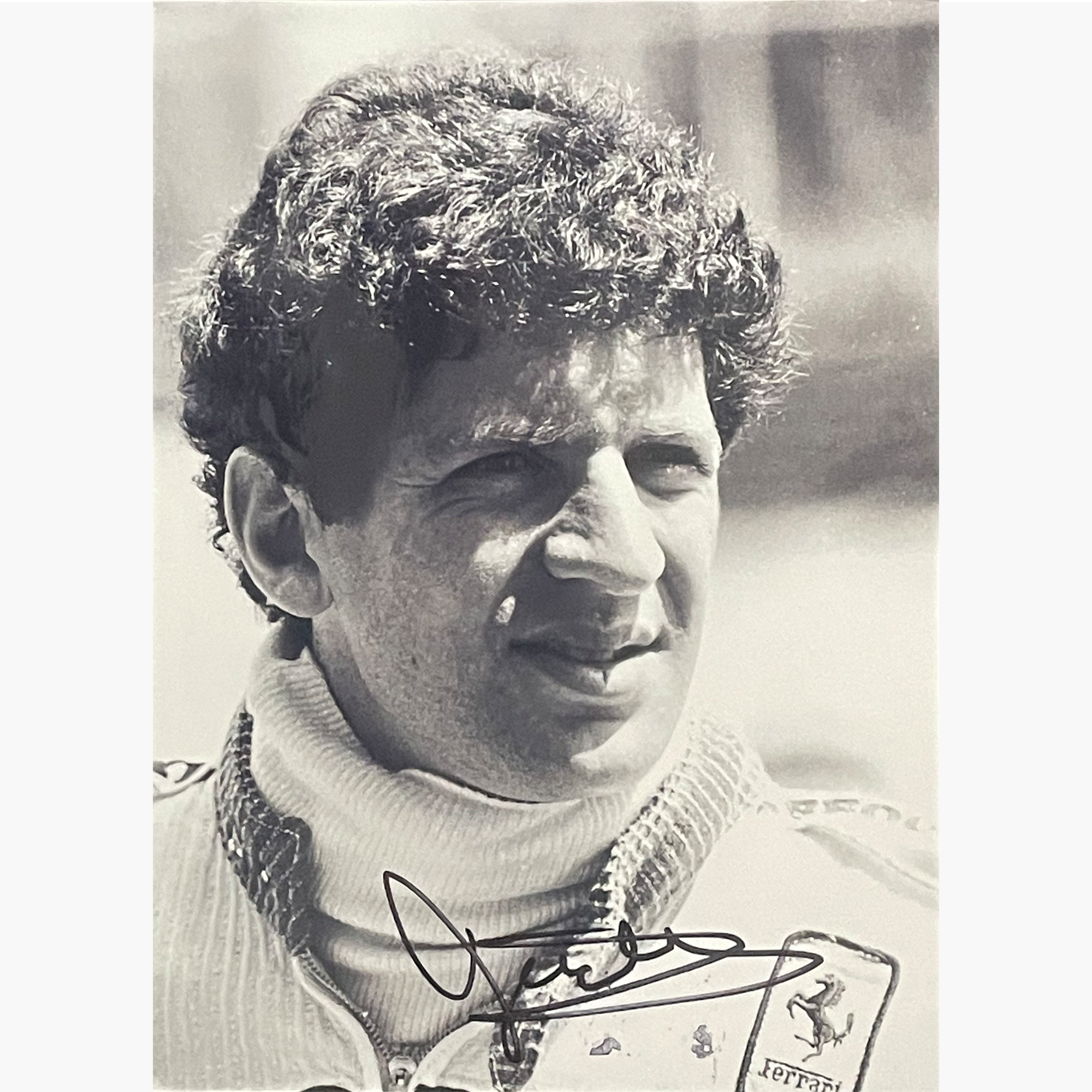 Jody Scheckter – Signed 21cm x 15.3cm Black & White Photo