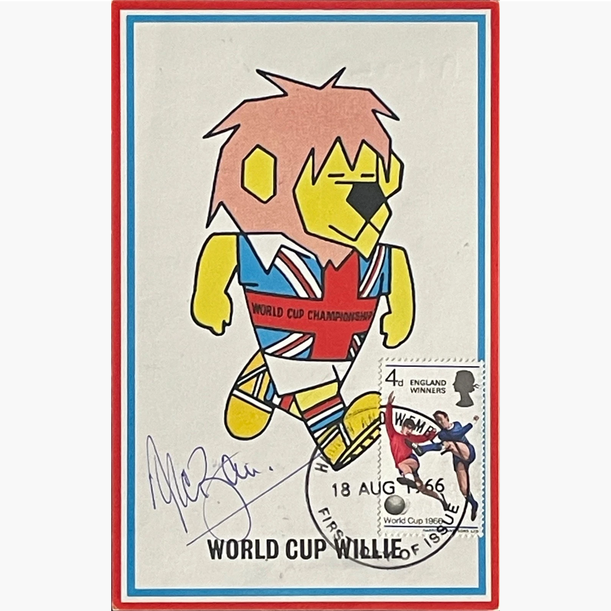 England 1966 World Cup Winners – Rare Cameo Stamps First Day Cover – Signed by Alan Ball