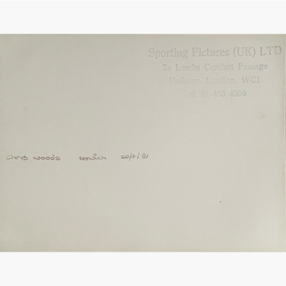 Chris Woods – Signed 21.5cm x 16.5cm Black & White Action Press Photo