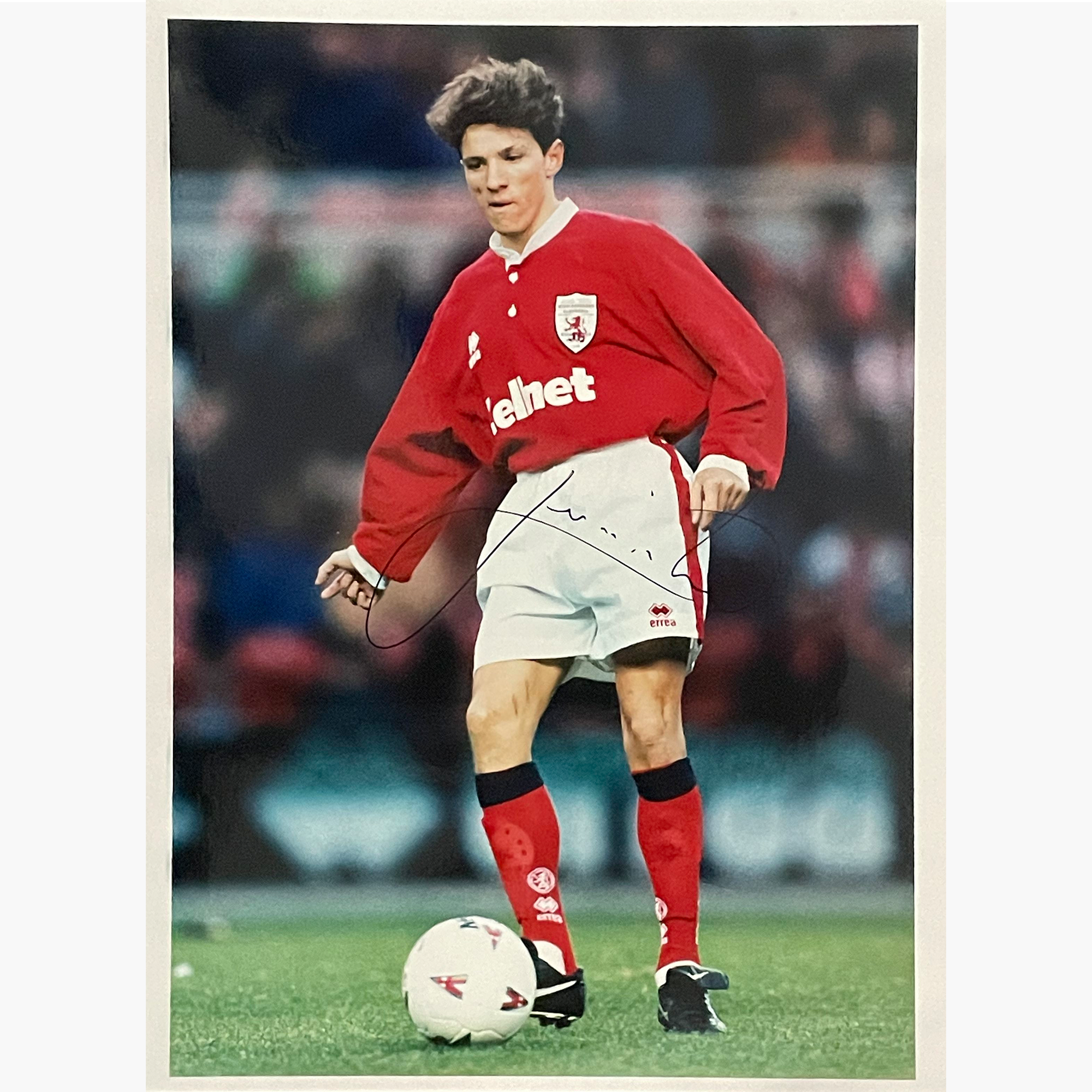 Juninho – Signed 25cm x 18cm Colour Action Press Photo