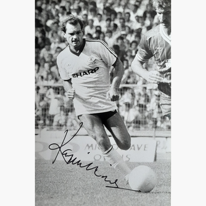 Ray Wilkins – Signed 15cm x 10cm Black & White Action Press Photo