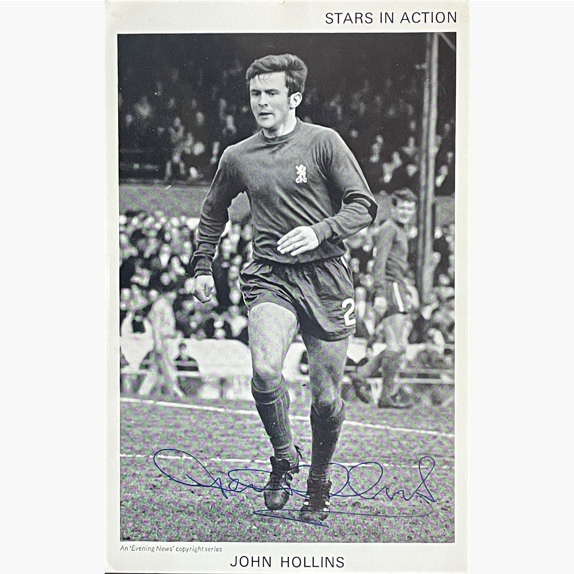 John Hollins – Signed 17.7cm x 11.3cm Black & White Postcard