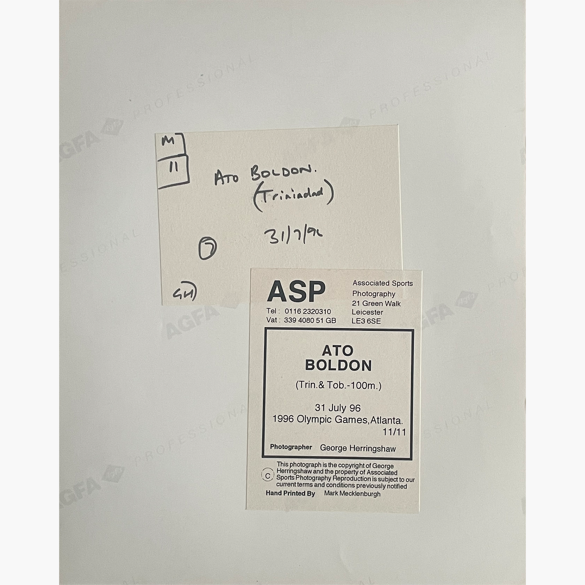 Ato Boldon – Signed 25.5cm x 19.5cm Colour Action Press Photo