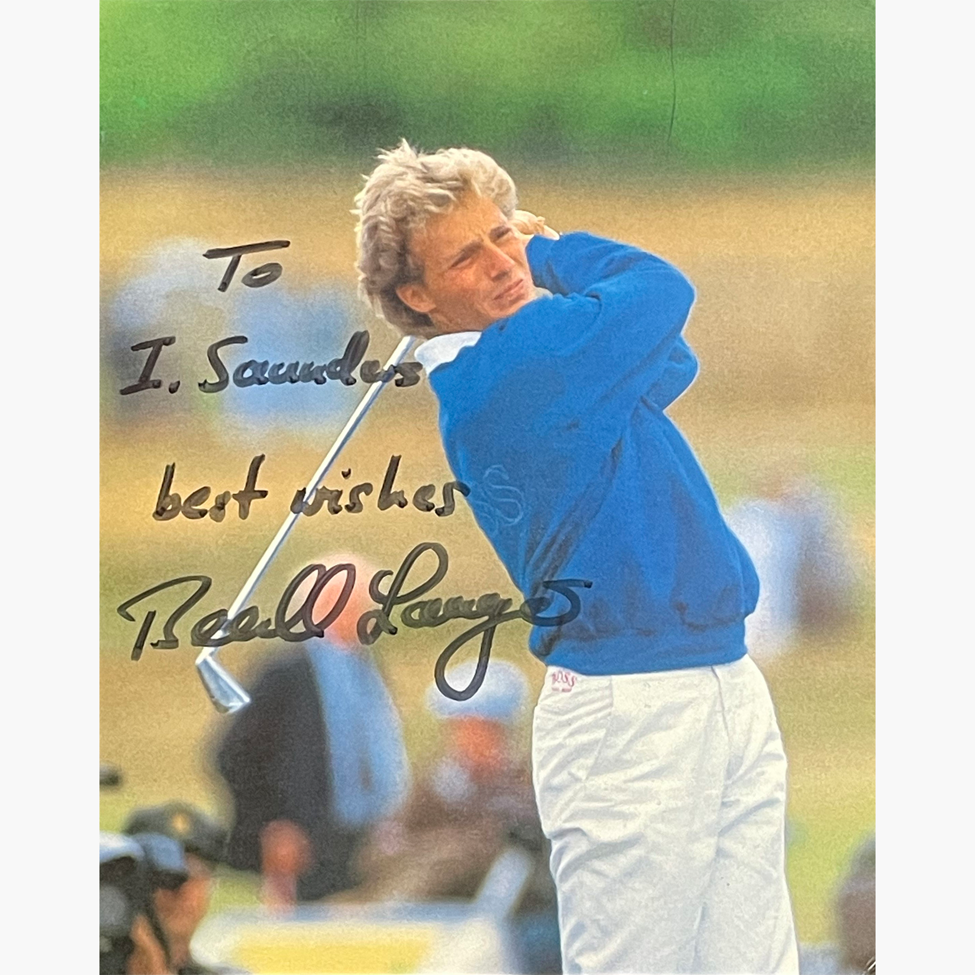 Bernhard Langer – Signed 16.4cm x 13.2cm Colour Action Postcard