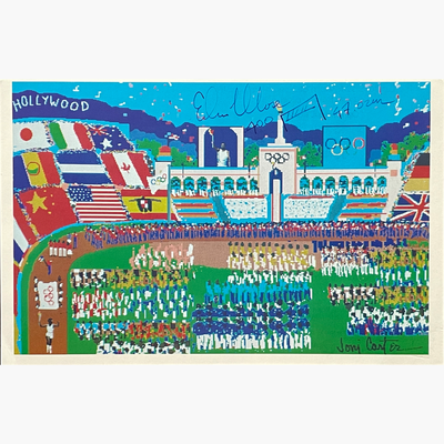 Ed Moses – Signed 21.6cm x 14cm 1984 Olympics Postcard