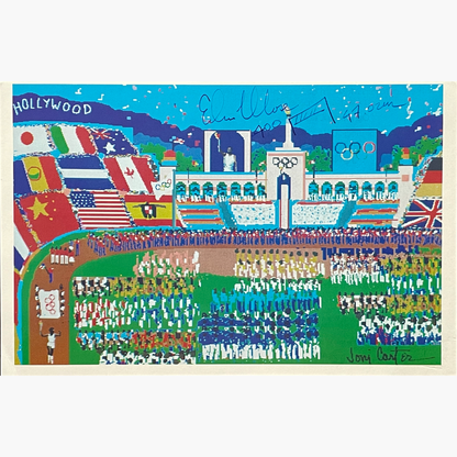 Ed Moses – Signed 21.6cm x 14cm 1984 Olympics Postcard