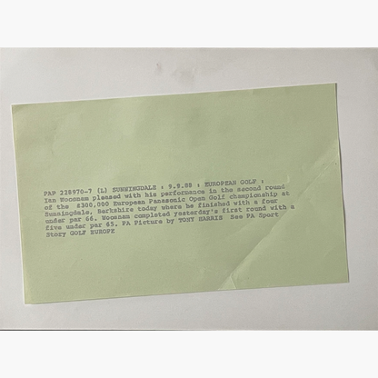 Ian Woosnam – Signed 24cm x 17.7cm Black & White Press Photo