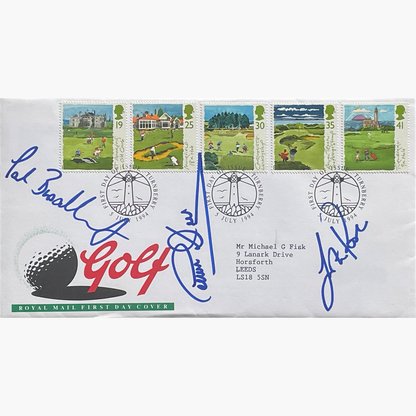 Peter Broadbent, Justin Rose & Eamonn Darcy – Signed 1994 “Golf” Royal Mail First Day Cover