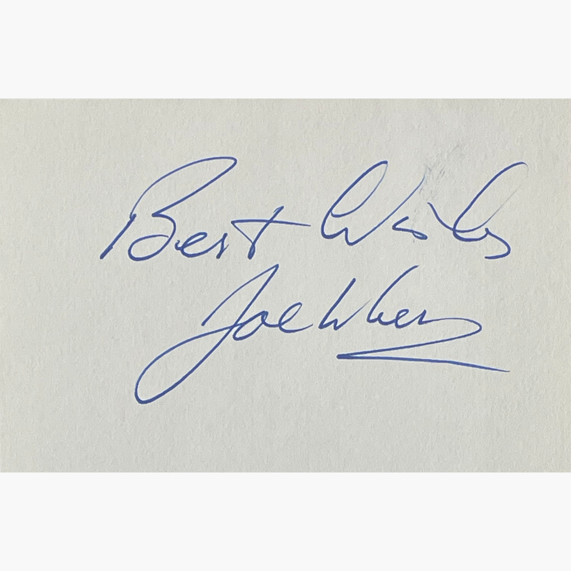 Joe Wheater – Signed 10cm x 7cm Plain White Card