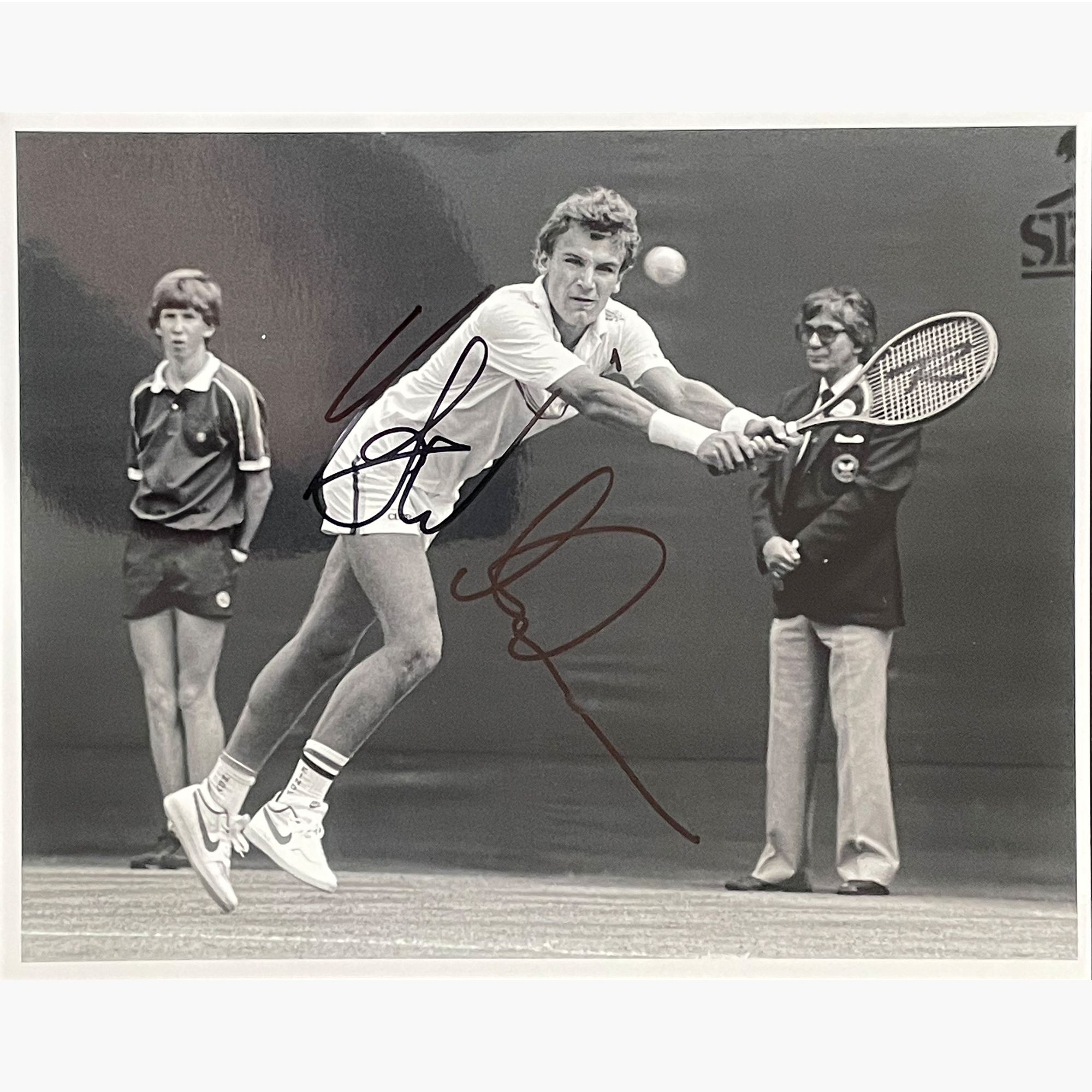 Mats Wilander - Signed 25.5cm x 20.5cm Black & White Action Press Photo