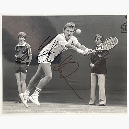 Mats Wilander - Signed 25.5cm x 20.5cm Black & White Action Press Photo