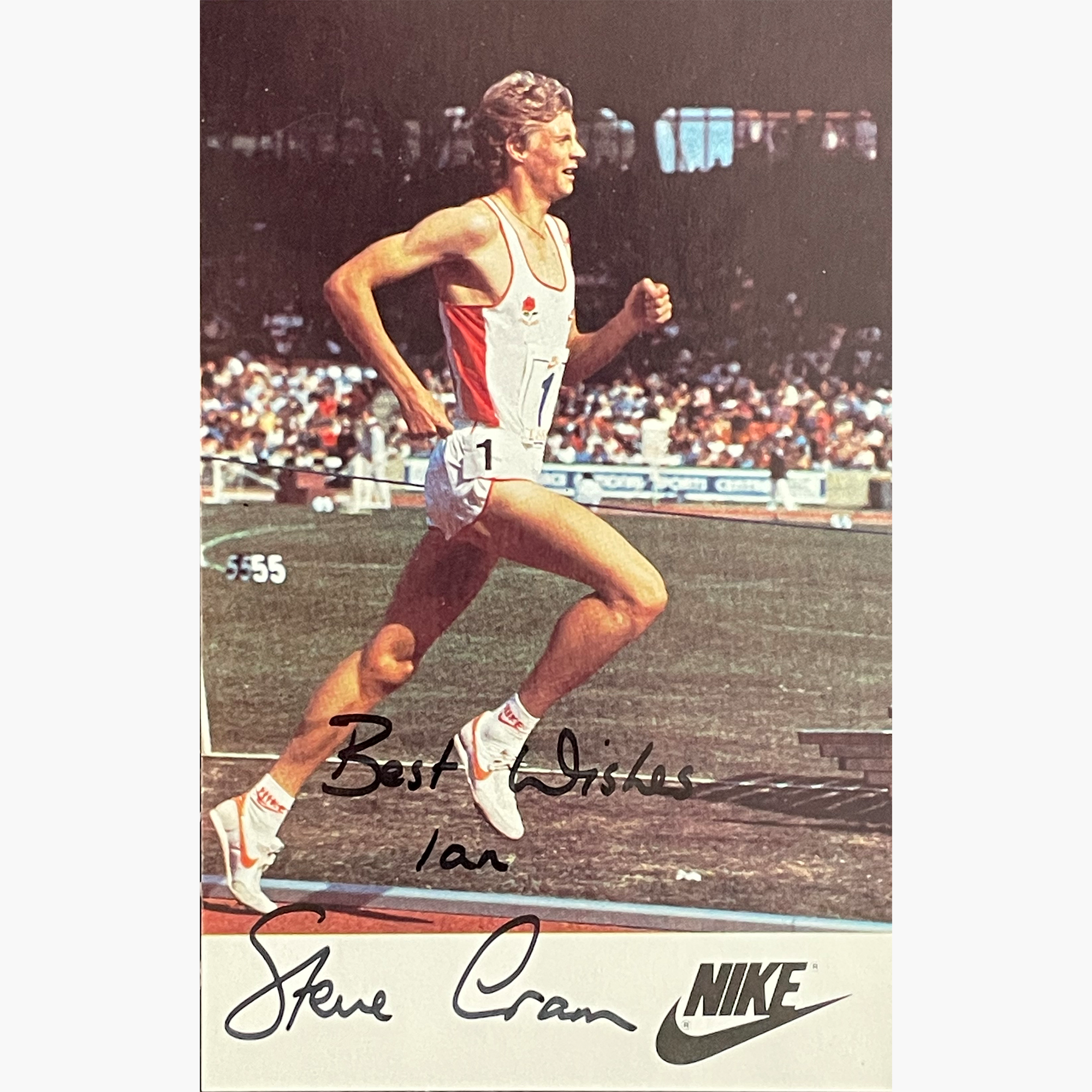 Steve Cram – Signed 14cm x 9cm Official Nike Sponsor Card