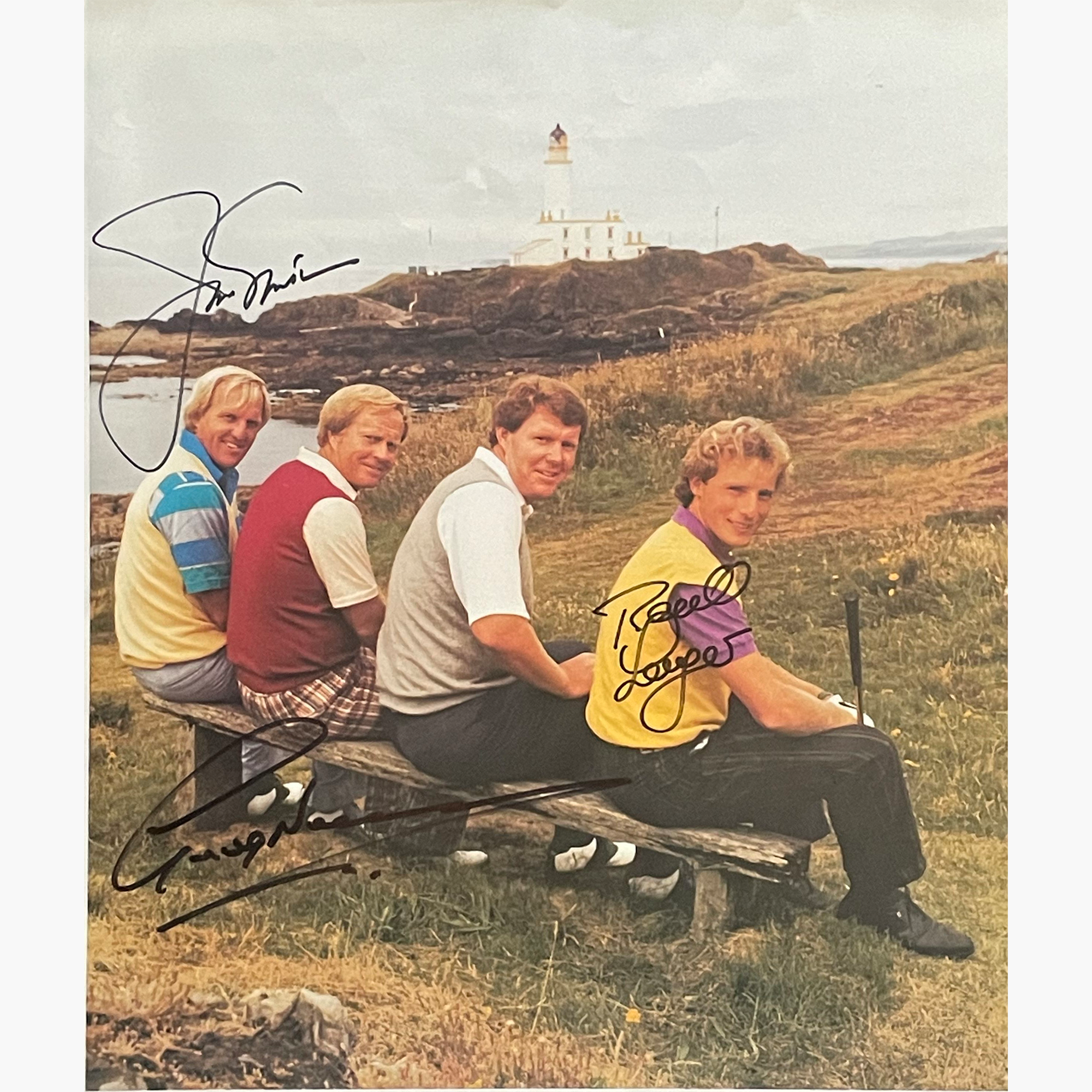 Greg Norman, Jack Nicklaus & Bernhard Langer - Signed 26cm x 21.5cm Colour Photo
