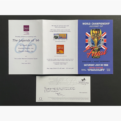 England 1966 Legends – Signed Event Menu (Banks, Hurst, Peters)