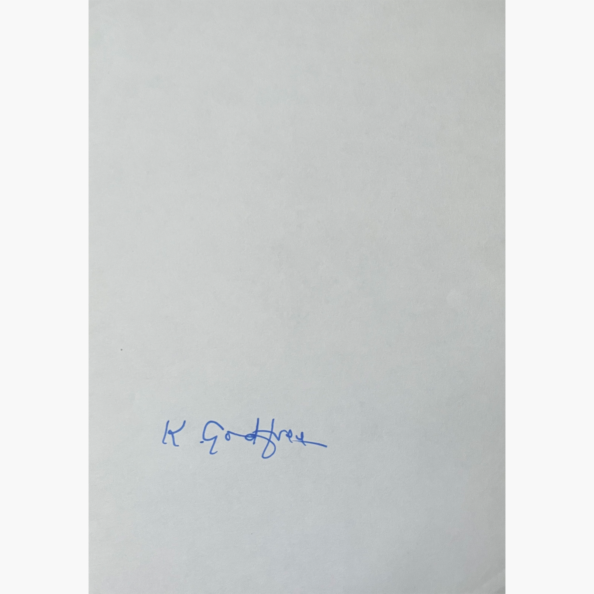 Kitty Godfree - Signed 12cm x 12cm Plain White Paper