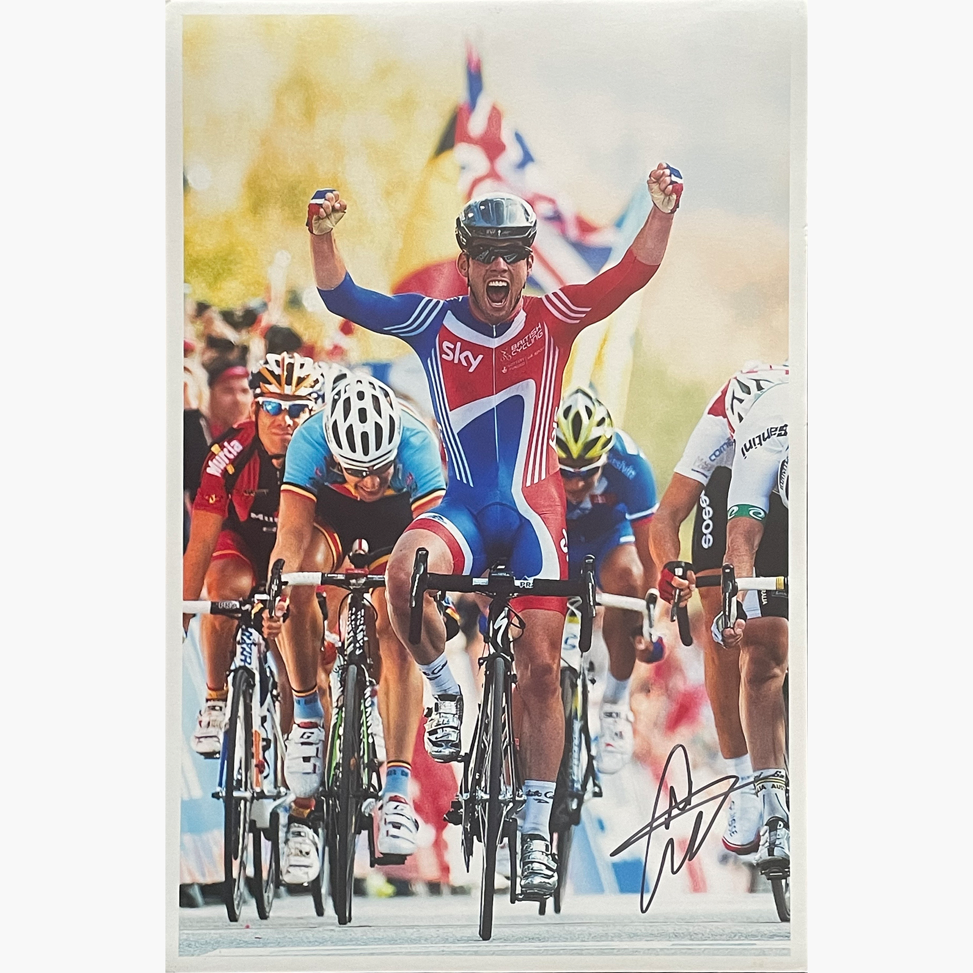 Mark Cavendish – Signed 30.5cm x 20.5cm Colour Action Photo