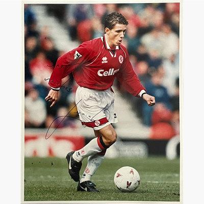 Juninho – Signed 25cm x 20cm Colour Action Press Photo