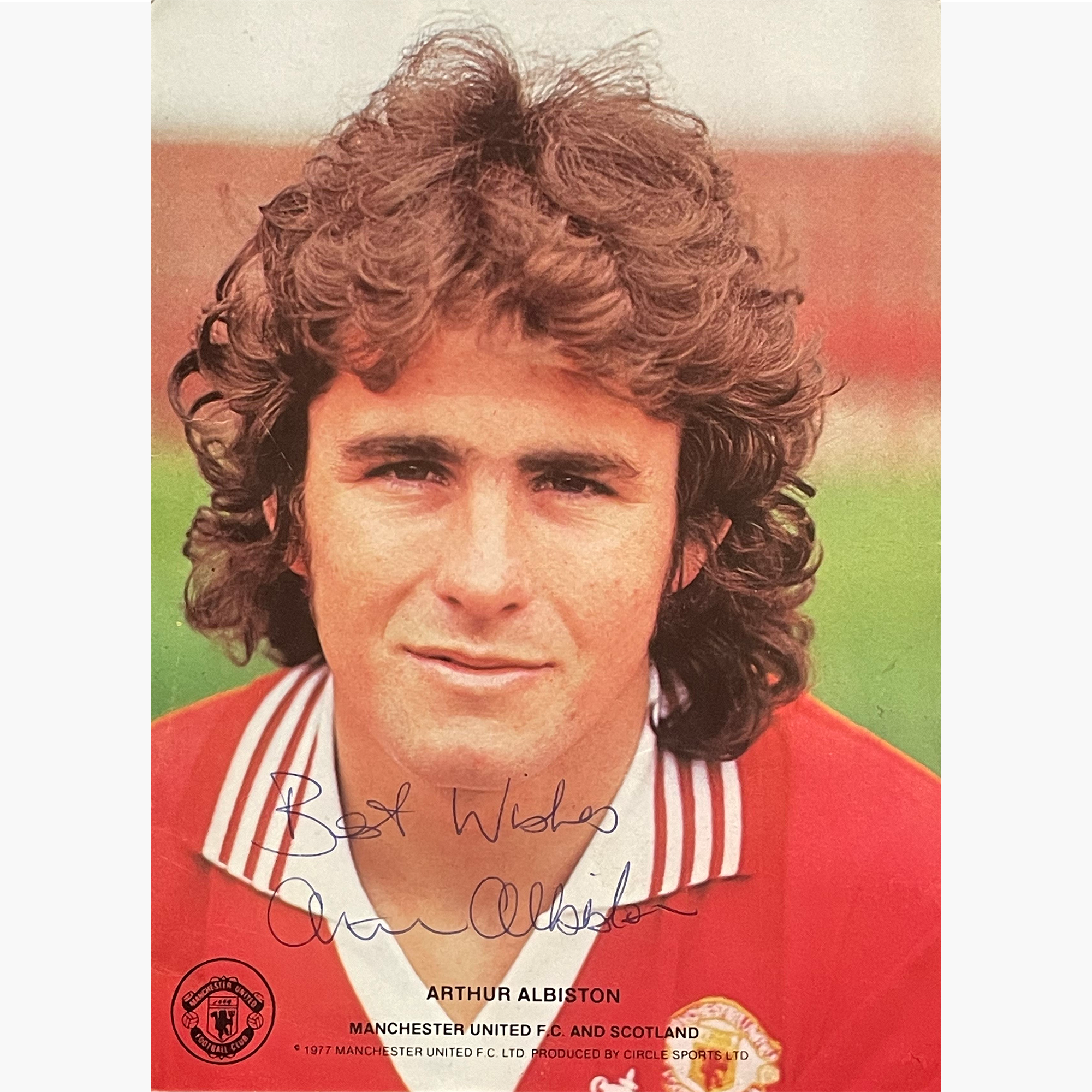 Arthur Albiston – Signed 20.2cm x 14.8cm Official Manchester United Colour Photo