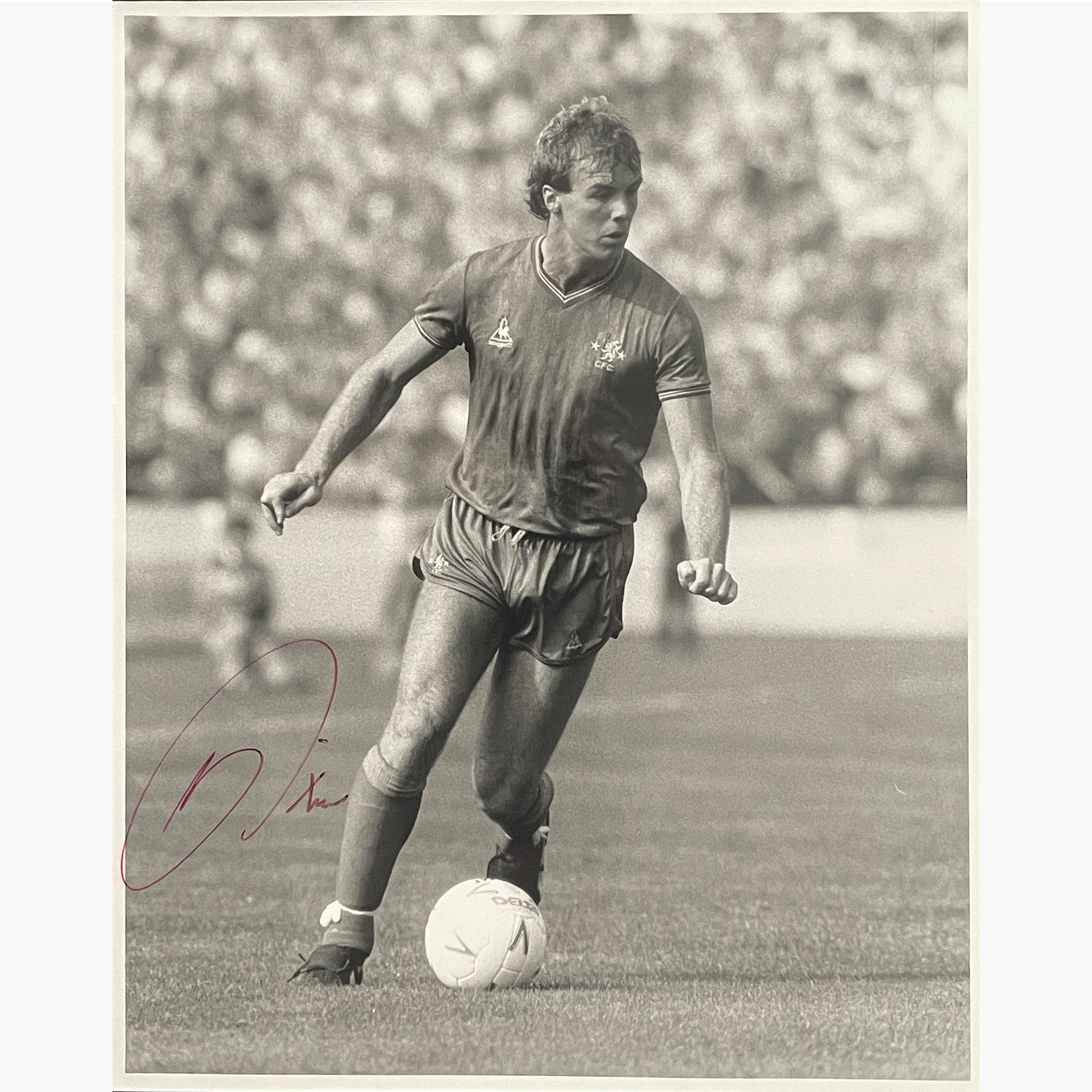 Kerry Dixon – Signed 25.5cm x 20cm Black & White Action Photo