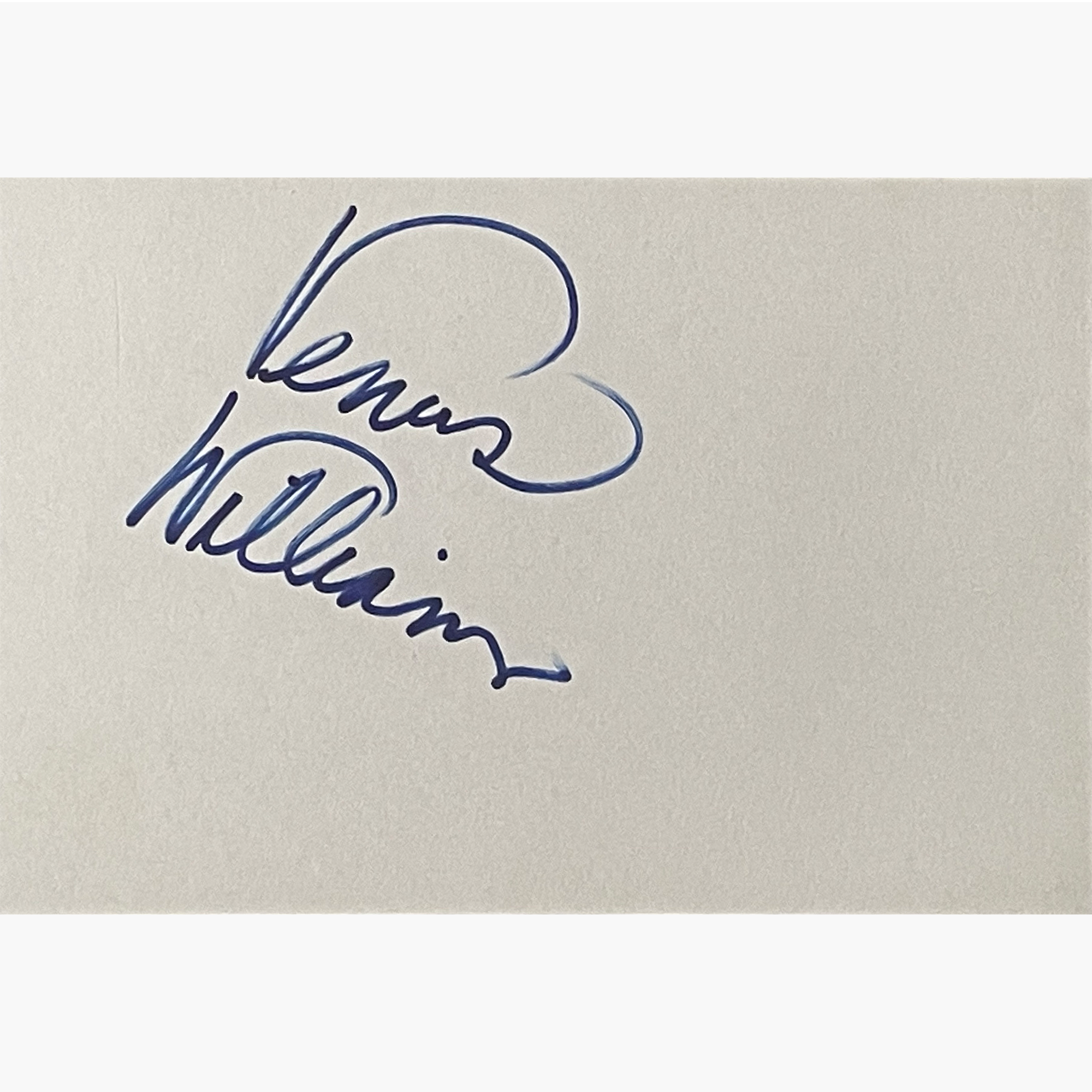 Venus Williams - Signed 15.5cm x 10.4cm Plain White Card